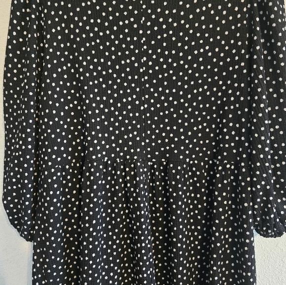 Sandra Darren Dress Womens 16W Plus Black White Long Sleeve Flowy Tiered Summer - Picture 12 of 12